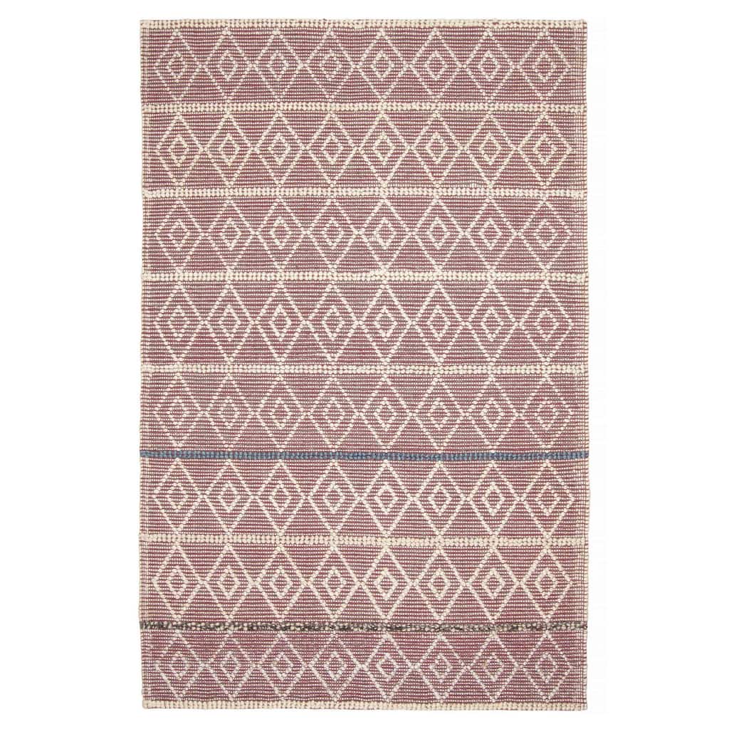 ECARPETGALLERY Braid weave Sienna Burgundy Wool Rug - 5'2 x 7'8