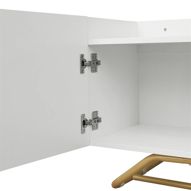 TV Stand, Entertainment Center with Fluted Glass, for TVs Up to 70"