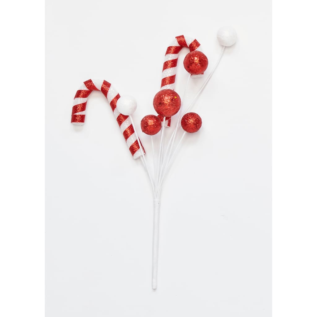 13" Christmas Candy Cane Pick, Set of 6 - 13