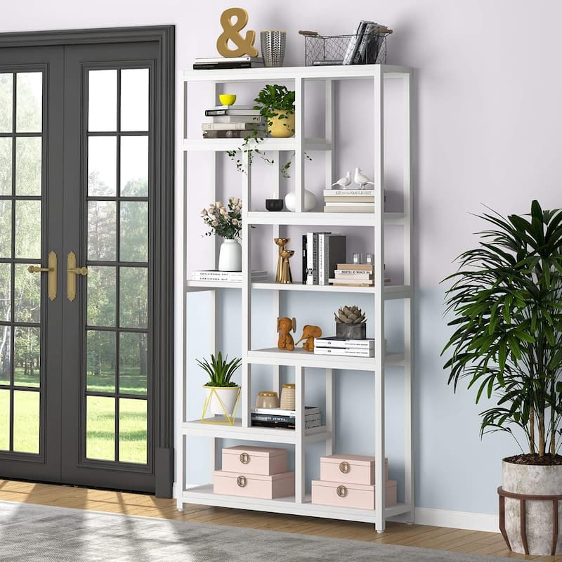 7-Tier Tall Industrial Bookshelf Bookcase - 39.37”(L) x 11.8”(D) x 78.74”(H)