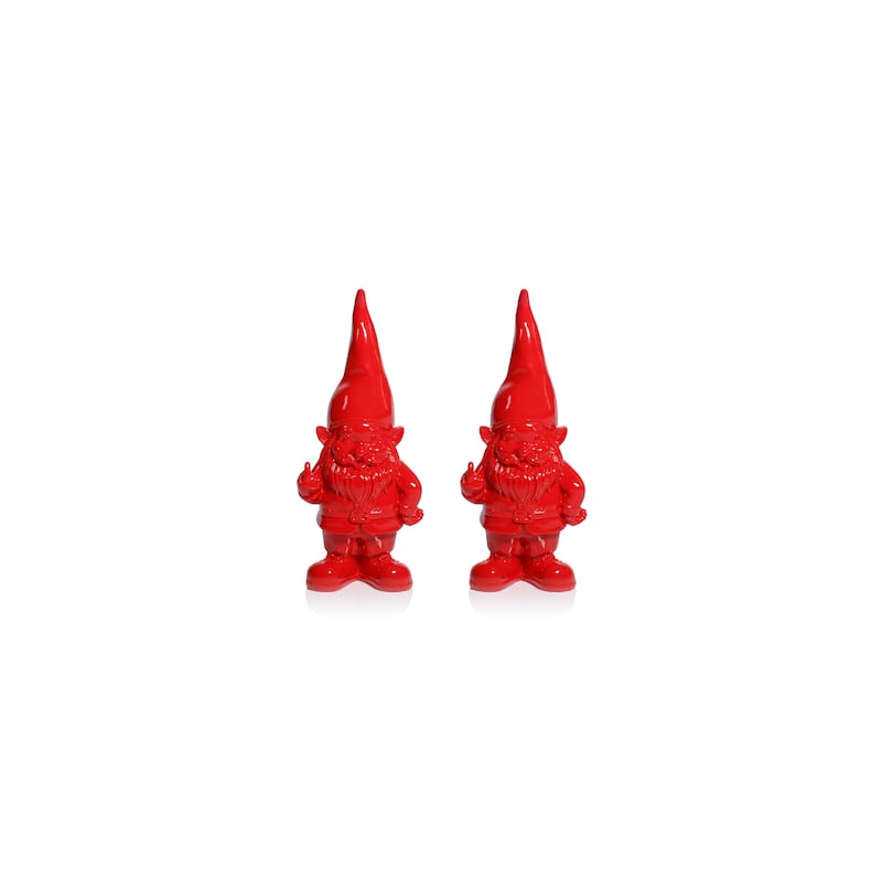Whimsical Fun Gesture 7" Tall Gnome Holiday Tabletop Figurines, Set of 2