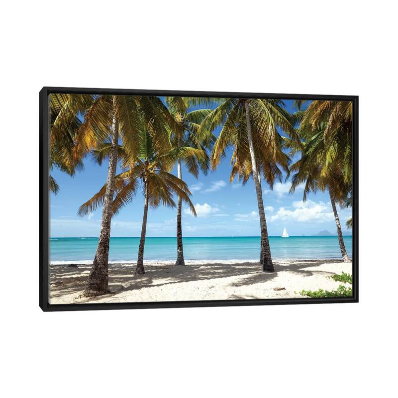 iCanvas "Sail Boat In The Caribbean Sea" by Matteo Colombo Framed Canvas Print - Black - 26x40