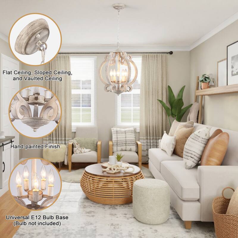 5-Light Candlestick Vintage Hanging Linear Chandelier Lighting for Kitchen Island