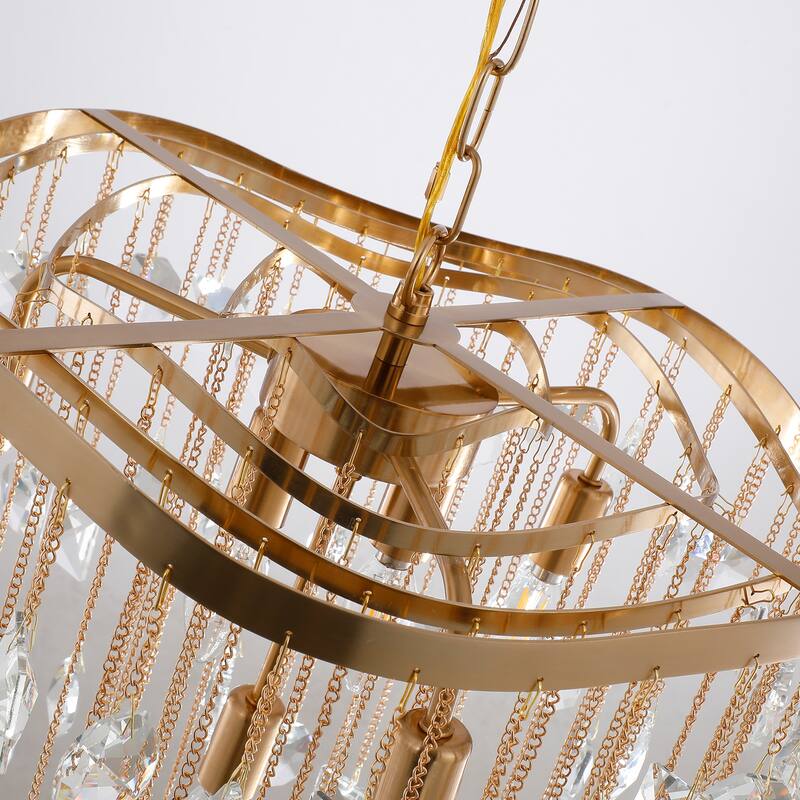 6-Light Crystal Cascade Statement Chandelier