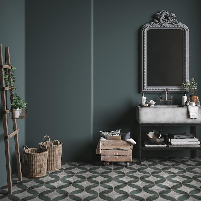 Merola Tile Renaissance Deco Emerald Mandorla 7-7/8" x 7-7/8" Porcelain Floor and Wall Tile - Sample swatch