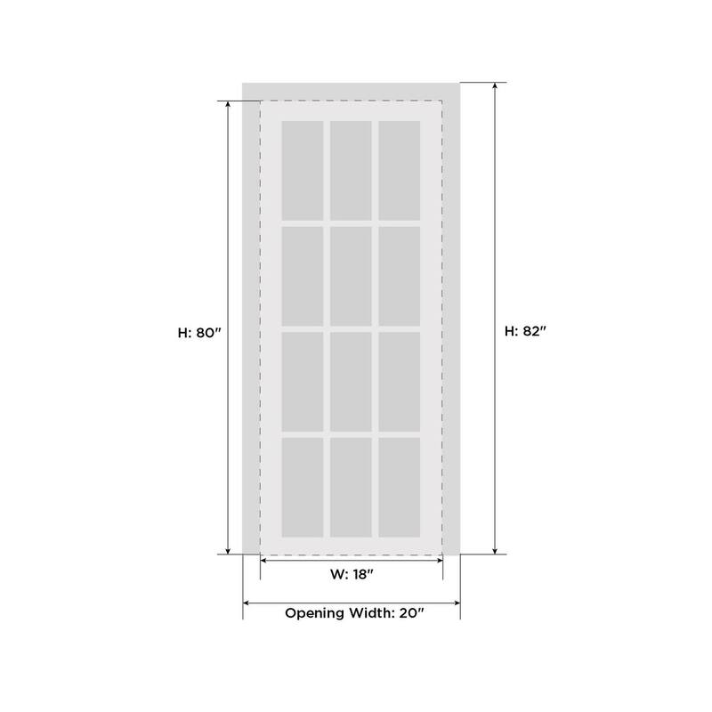 SartoDoors Veregio 7412 | Interior French Doors French Door | Solid Wood w/ Glass | Slab Only | 18x80, Antracite