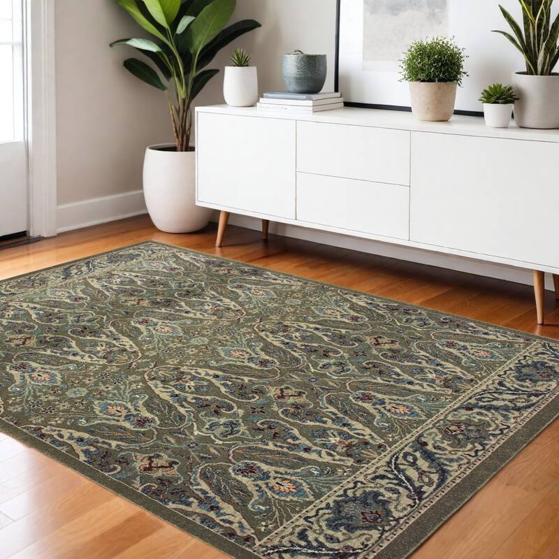 HomeRootsFloral Traditional Rectangle Area Rug - 64.96' X '46.06' X '0.32