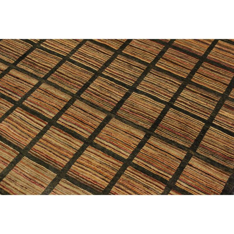 Chromatic Mosaic Gabbeh Hand Knotted Wool Rug