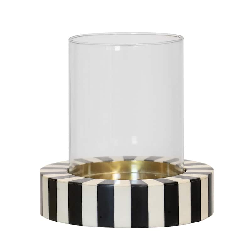 StyleCraft Palazzo Stripe Candle Holder - 7.09"W x 7.09"D x 7.48"H