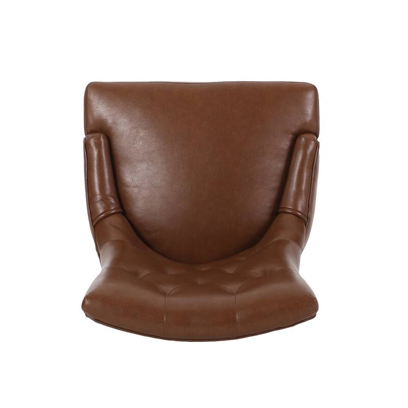 Dining Chairs Set of 2, Tufted Faux Leather Dining Room Chairs with Wood Legs, High-Backed Upholstered Chairs for Kitchen