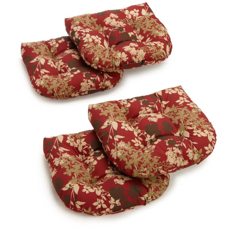 19-inch Rounded Back Indoor/Outdoor Chair Cushions (Set of 4) - Montfleuri Sangria