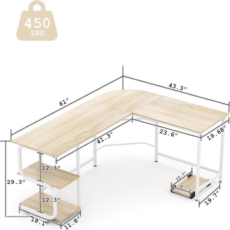L Shaped Desk with Large Surface