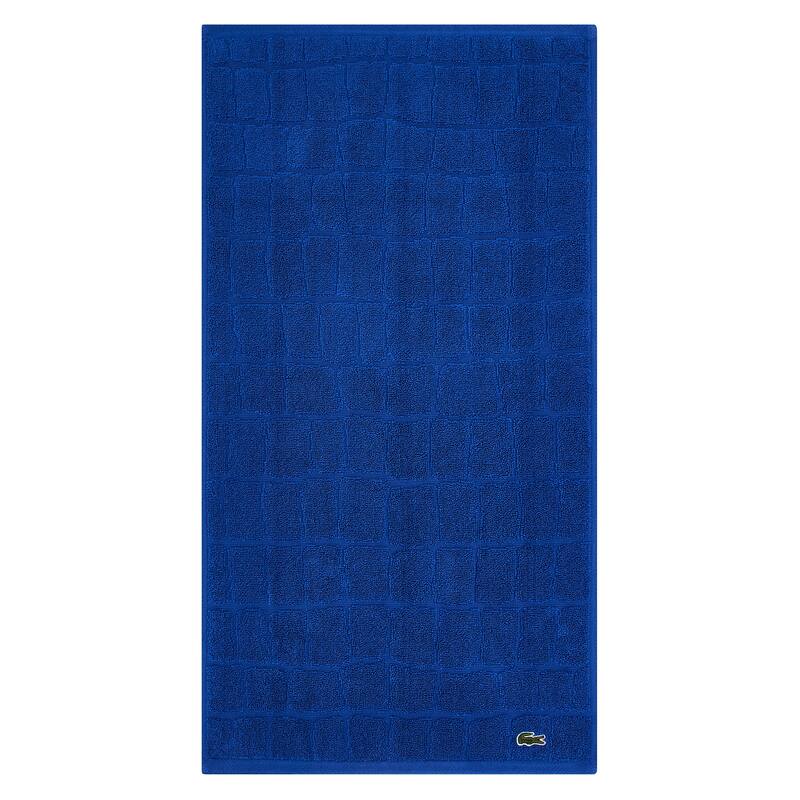 Lacoste Croc Scale Cotton Bath Towel, Hand Towel, and Washcloth - Hand Towel - Surf Blue