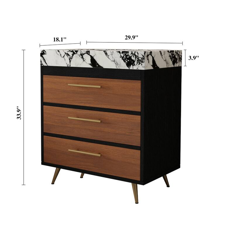 GDFStudio - Athens Modern 29.9" Freestanding Bathroom Vanity with Sintered Stone Top, Ceramic Vessel Sink & Stainless Steel Legs