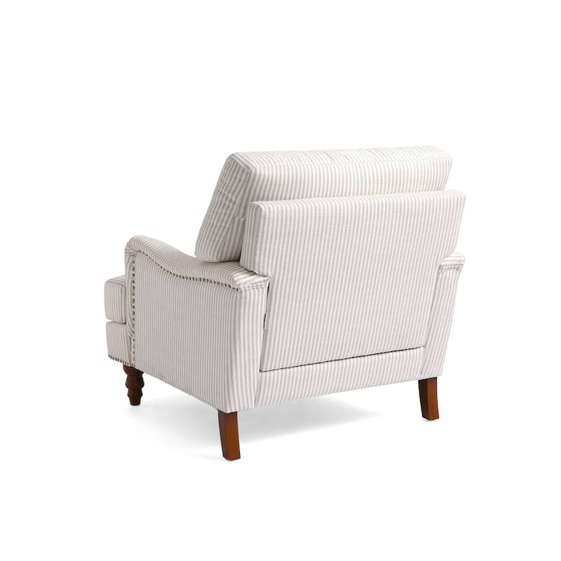 Set of 2 Mid Century Chenille Upholstered Accent Chairs