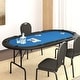 preview thumbnail 1 of 5, vidaXL 10-Player Folding Poker Table Card Gaming Table Furniture Blue/Green - 81.1" x 41.7" x 29.5"