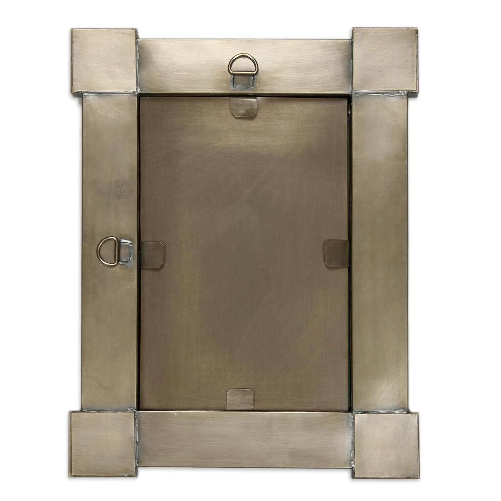 Colonial Garland Embossed Tin Hand Painted Blue and Multicolor Ceramic Tile Unique Art Work Rectangular Wall Mirror (Mexico)