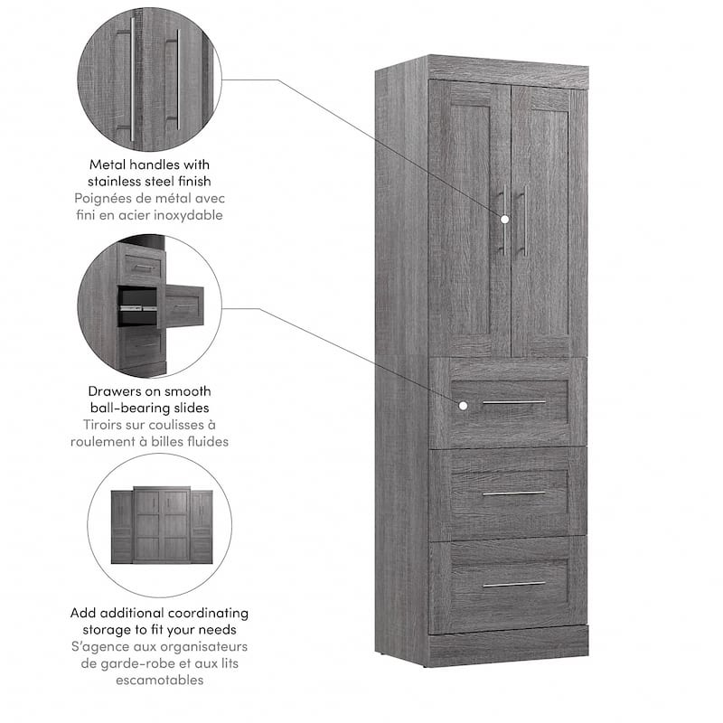 Pur 25W Wardrobe with Drawers by Bestar - Wardrobe with Drawers