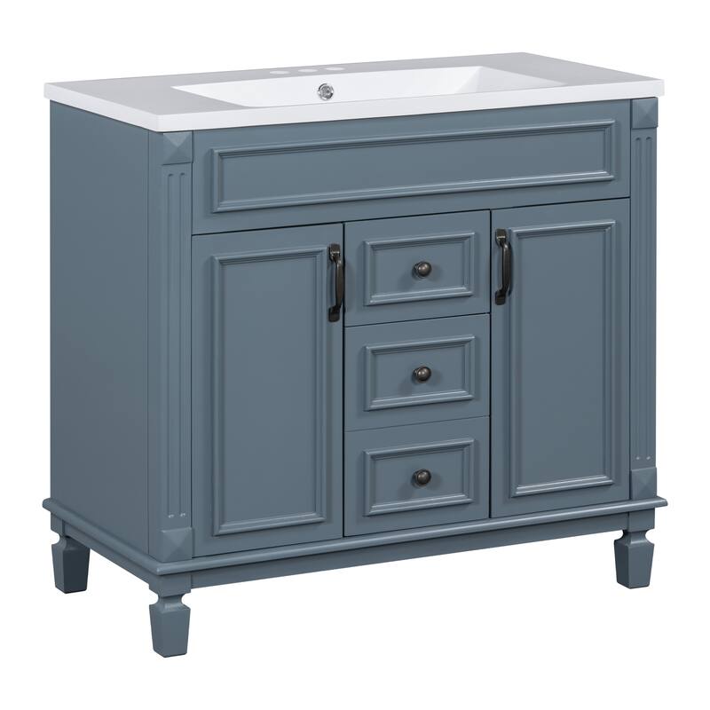 2 Drawers Bathroom Vanity with Top Sink