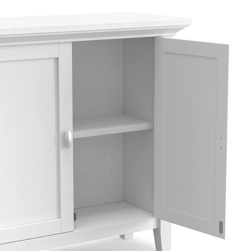 WYNDENHALL Mansfield SOLID WOOD 32 inch Wide Transitional Low Storage Cabinet - 32"w x 14"d x 31"h