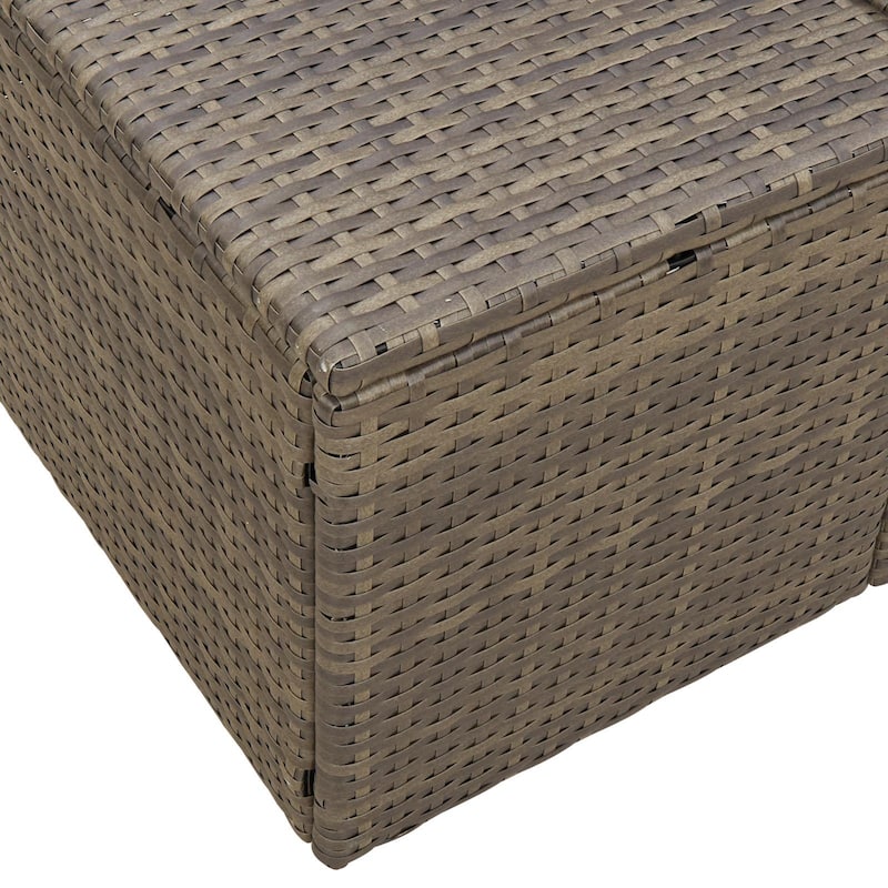 vidaXL 2-Seater Garden Sofa with Cushions Black/Brown/Grey Poly Rattan