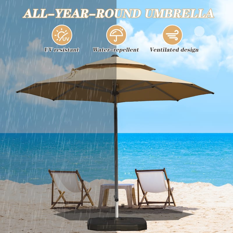 Round Cantilever Umbrella with Center Pole(Base Not Included)