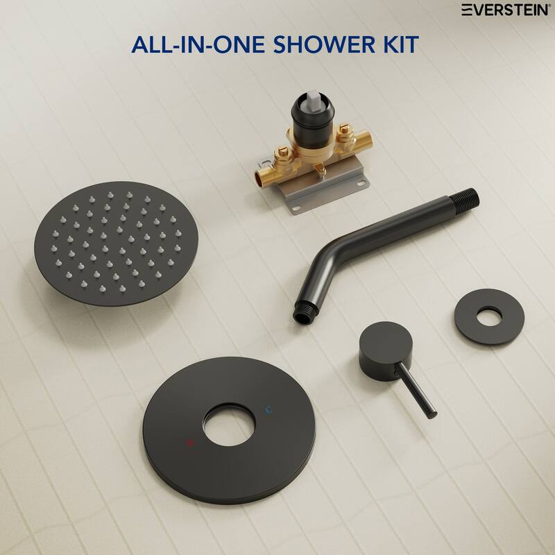 Single-Function Shower Faucet Stainless Steel Rain Shower Head with Pressure-Balanced Valve