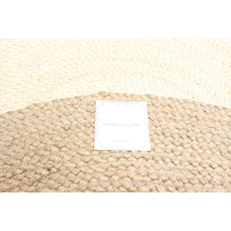 ECARPETGALLERY Braided Weave Palas Denizli Cream Jute Rug - 3'3 x 3'3