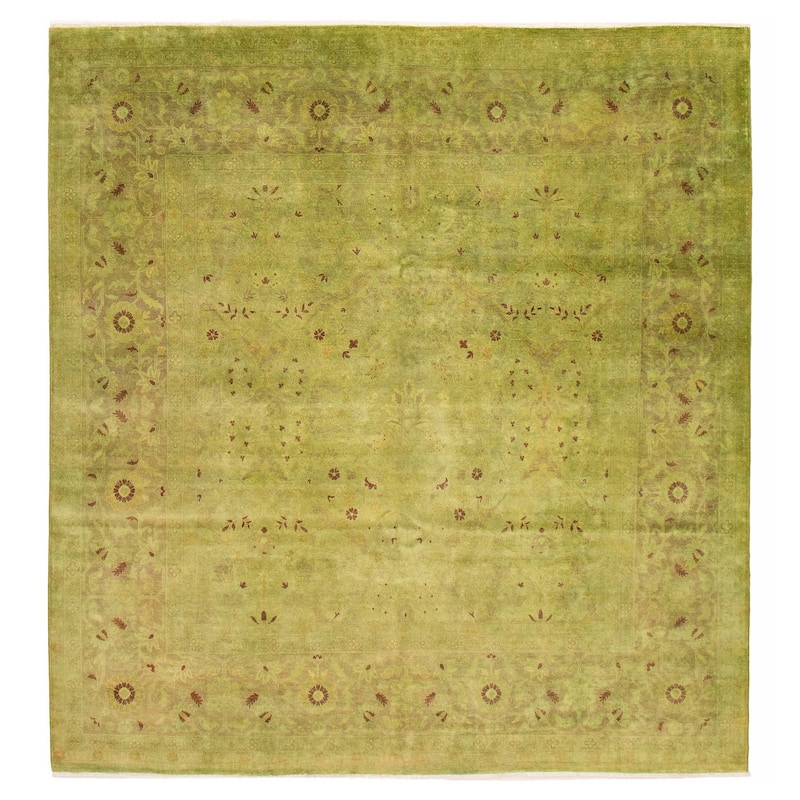 ECARPETGALLERY Hand-knotted Vibrance Lime Wool Rug - 8'11 x 9'5 - Lime - 8'11 x 9'5