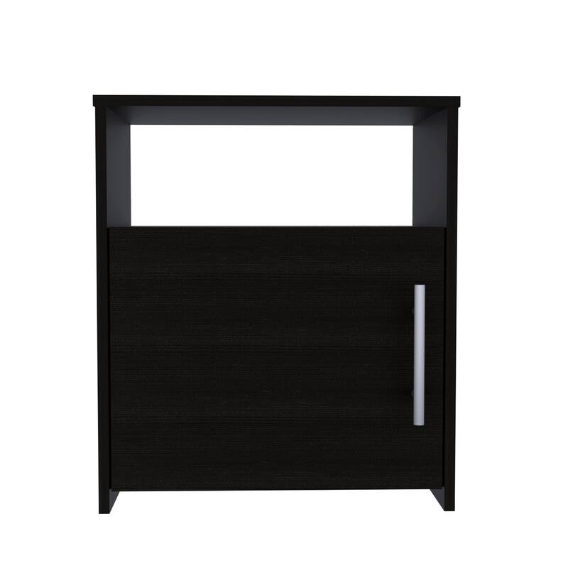 FM Furniture Bristol Nightstand with Cabinet and Open Shelf