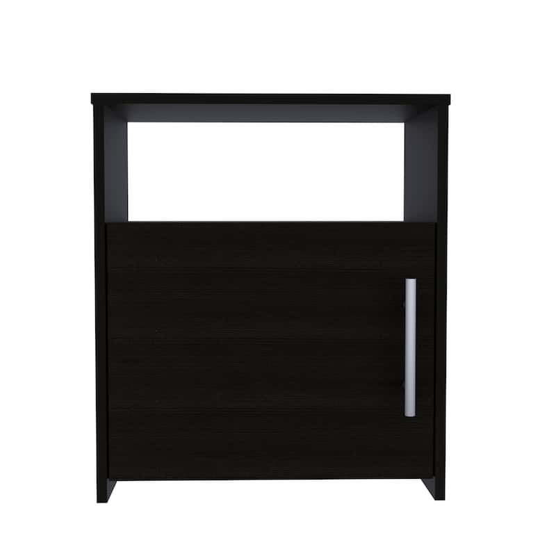 Florian 1-Shelf Nightstand Black Wengue，Suitable for bedrooms,living rooms,apartments