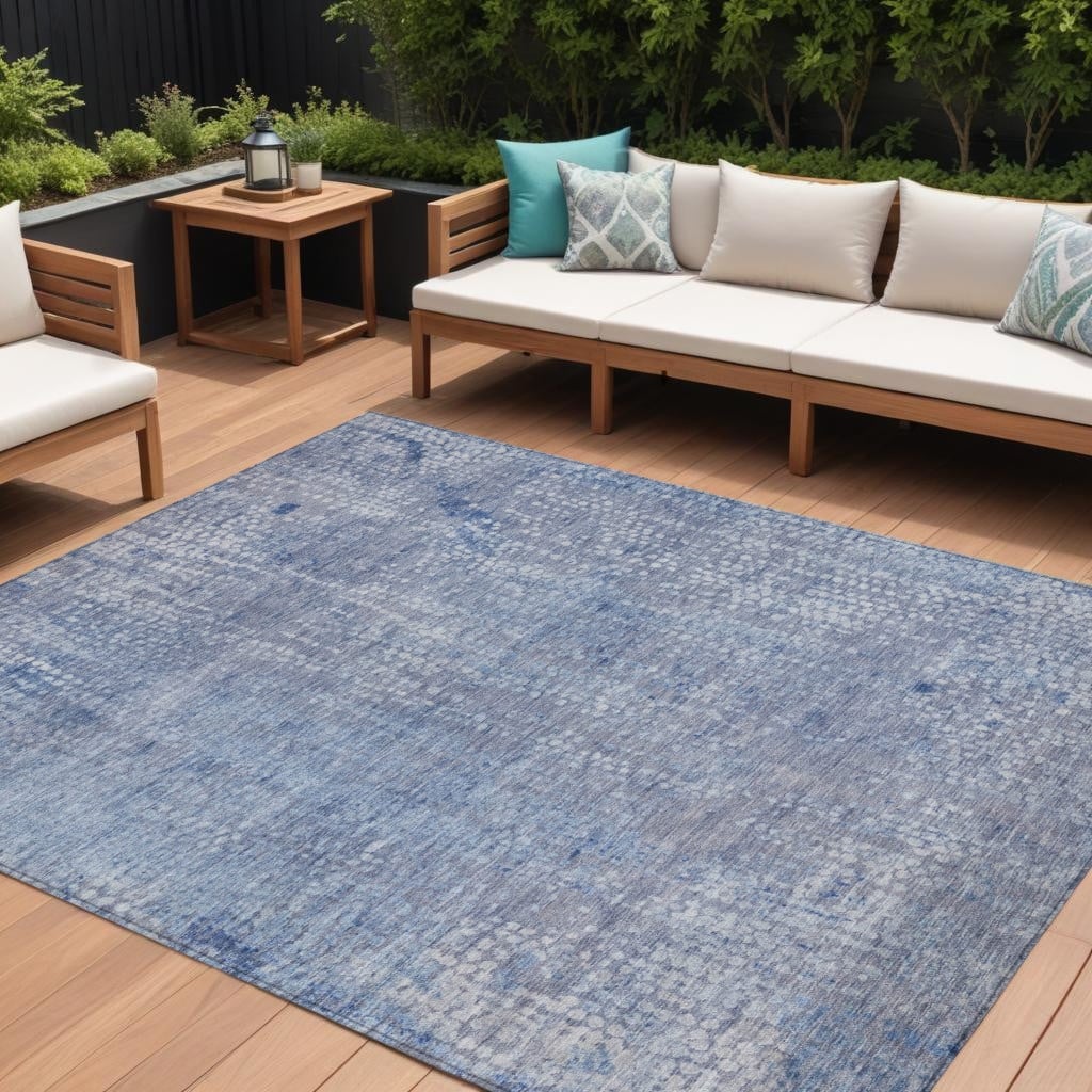 HomeRoots Abstract Transitional Rectangle Outdoor Rug