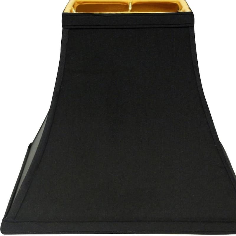 HomeRoots Black Shantung Silk Square Lamp Shade - 8''x8''x7''