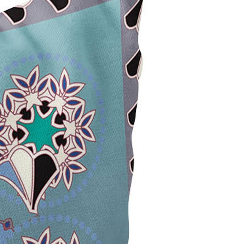 HomeRoots Set of Two 16" X 16" Blue and Purple Peacock Blown Seam Floral Indoor Outdoor Throw Pillow - 16.00' X '16.00' X '5.00