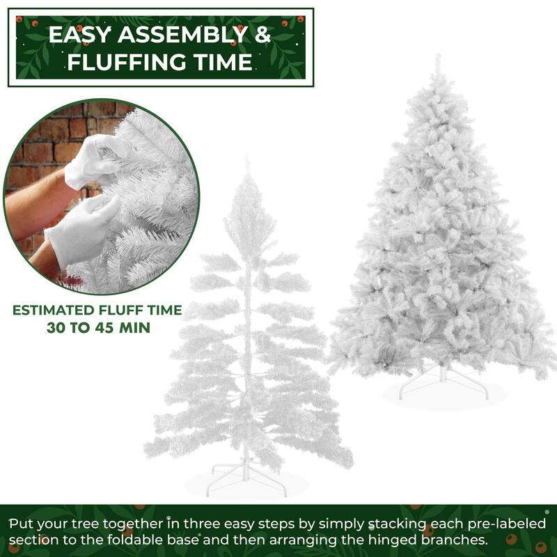 45ft White Spruce Artificial Holiday Christmas Tree with Metal Stand - 4.5 ft