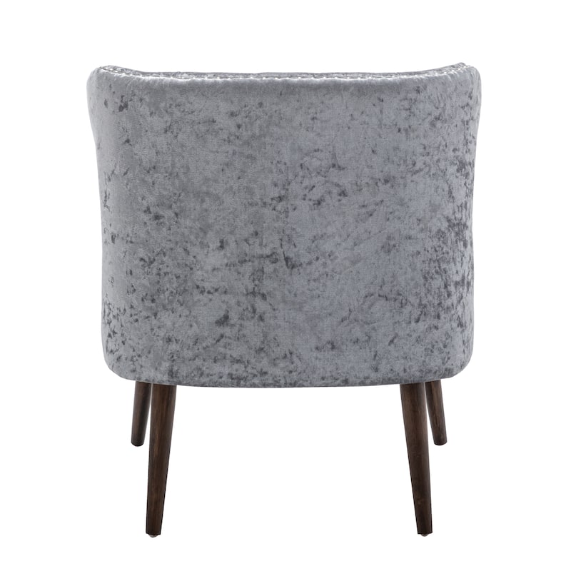 Porthos Home Mara Velvet Accent Slipper Chair with Rubberwood Legs