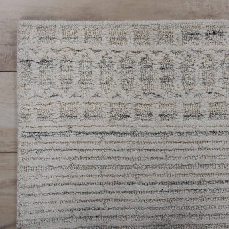 Alora Decor Maude Hand Woven Geometric Beige and Gray Area Rug