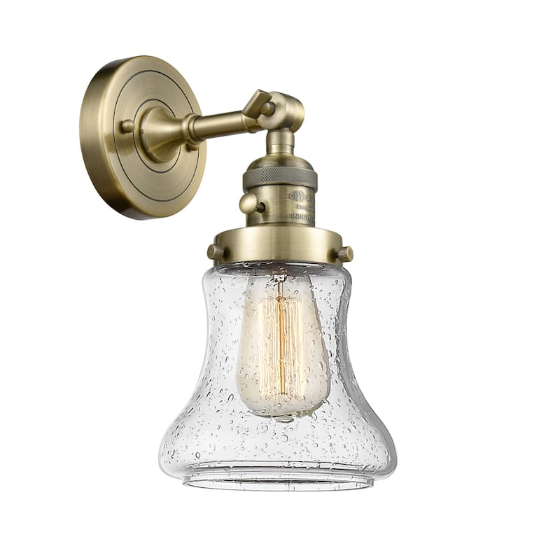Innovations Lighting Bellmont Single Light 11" Tall Bathroom Sconce - - Antique Brass / Seedy