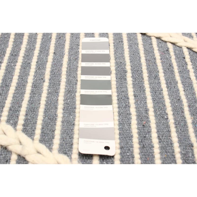 ECARPETGALLERY Braid weave Sienna Grey Wool Rug - 4'8 x 7'11