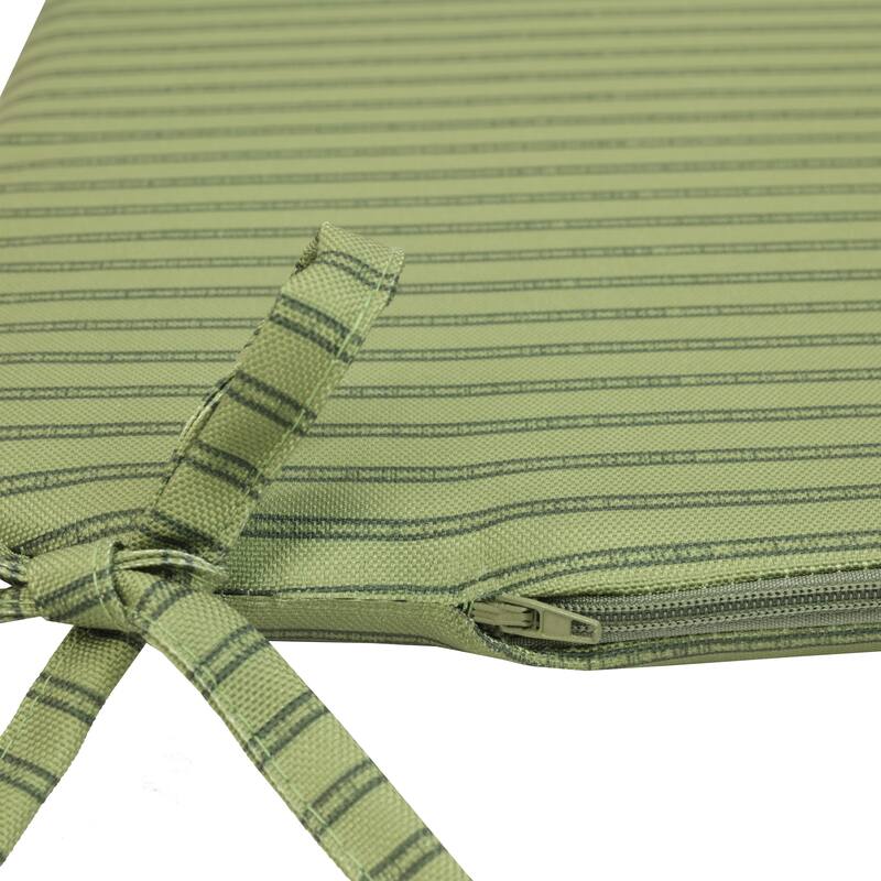 Tropical 2-pk Outdoor Texture Printed Bistro Cushion 17 x 17 in Green - 17" x 17" x 1"