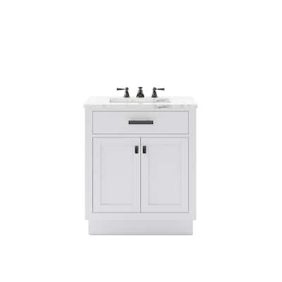 Hartford Carrara Marble Countertop Bath Vanity in White