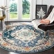 preview thumbnail 40 of 161, SAFAVIEH Monaco Lillie Boho Medallion Distressed Area Rug 11' Round - Navy/Light Blue