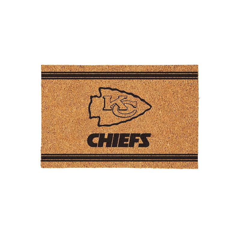 Kansas City Chiefs Monochrome Indoor/Outdoor Coir Door Mat