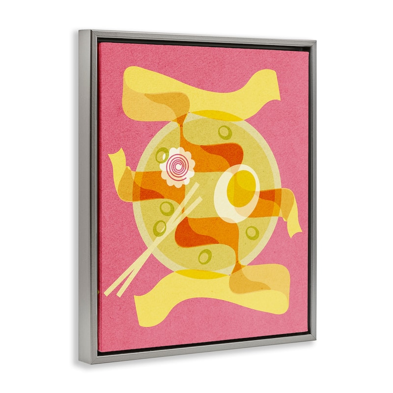 Stupell Retro Mod Ramen Bowl Framed Floater Canvas Wall Art Design By Lil' Rue