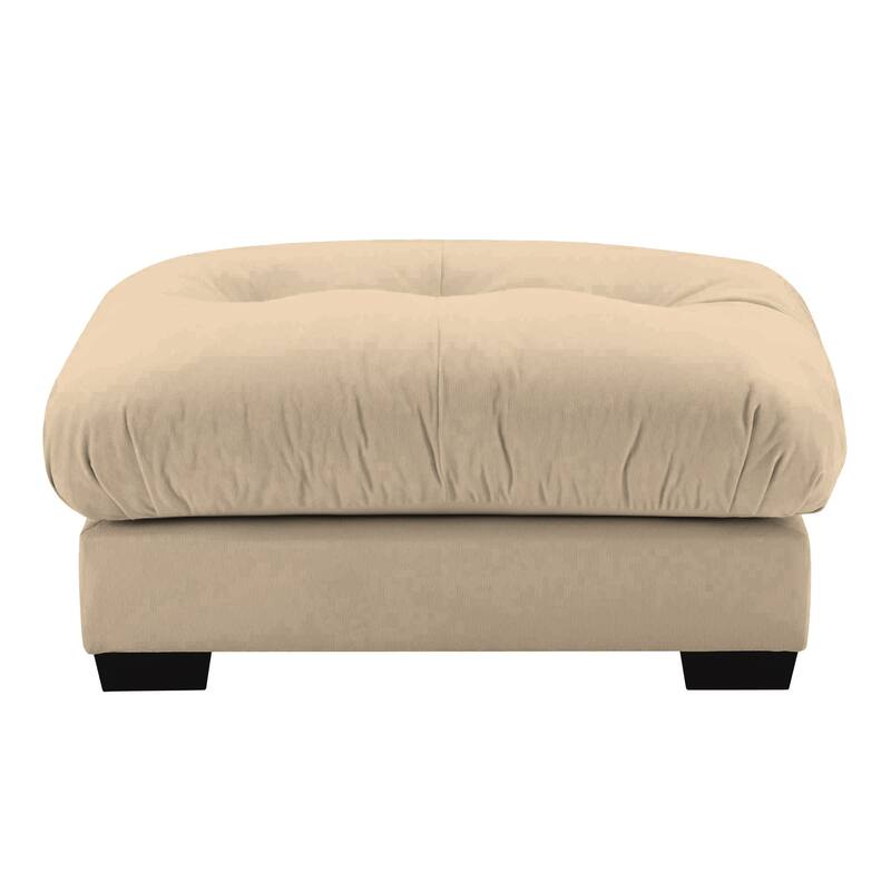 Modern Sectional Couch Comfortable Upholstered Sofa Set with Lumbar Pillow and Throw Pillow for Living Room - Ottoman - Camel