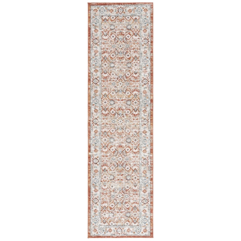 SAFAVIEH Avalon Mayram Traditional Rug - 2'2" x 8' Runner - Rust/Grey