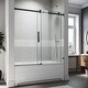 preview thumbnail 1 of 10, ELEGANT Frameless Bathtub Glass Door Clear with 60W x 62 H - 60"×62"