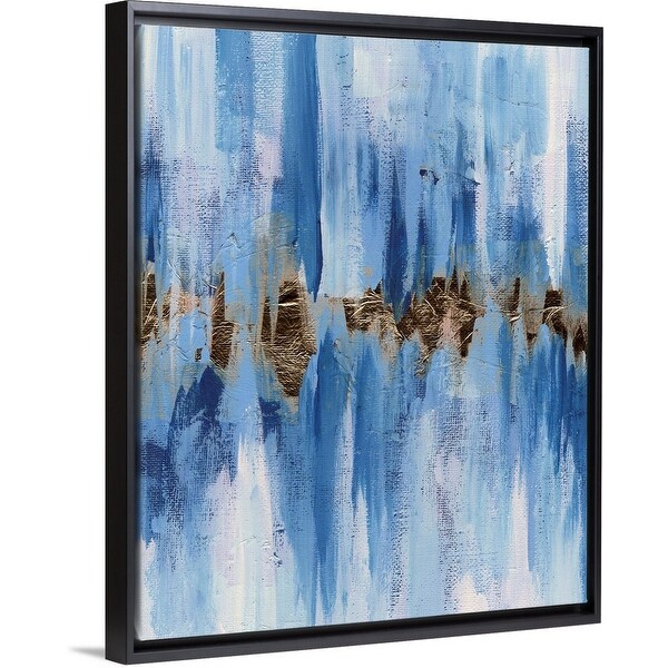 Shop Abstract Blue Ii Black Float Frame Canvas Art Overstock