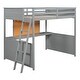 preview thumbnail 4 of 23, Modern Versatility Full size Wooden Loft Bed with Desk and Writing Board, No Box Spring Required, Maximized space