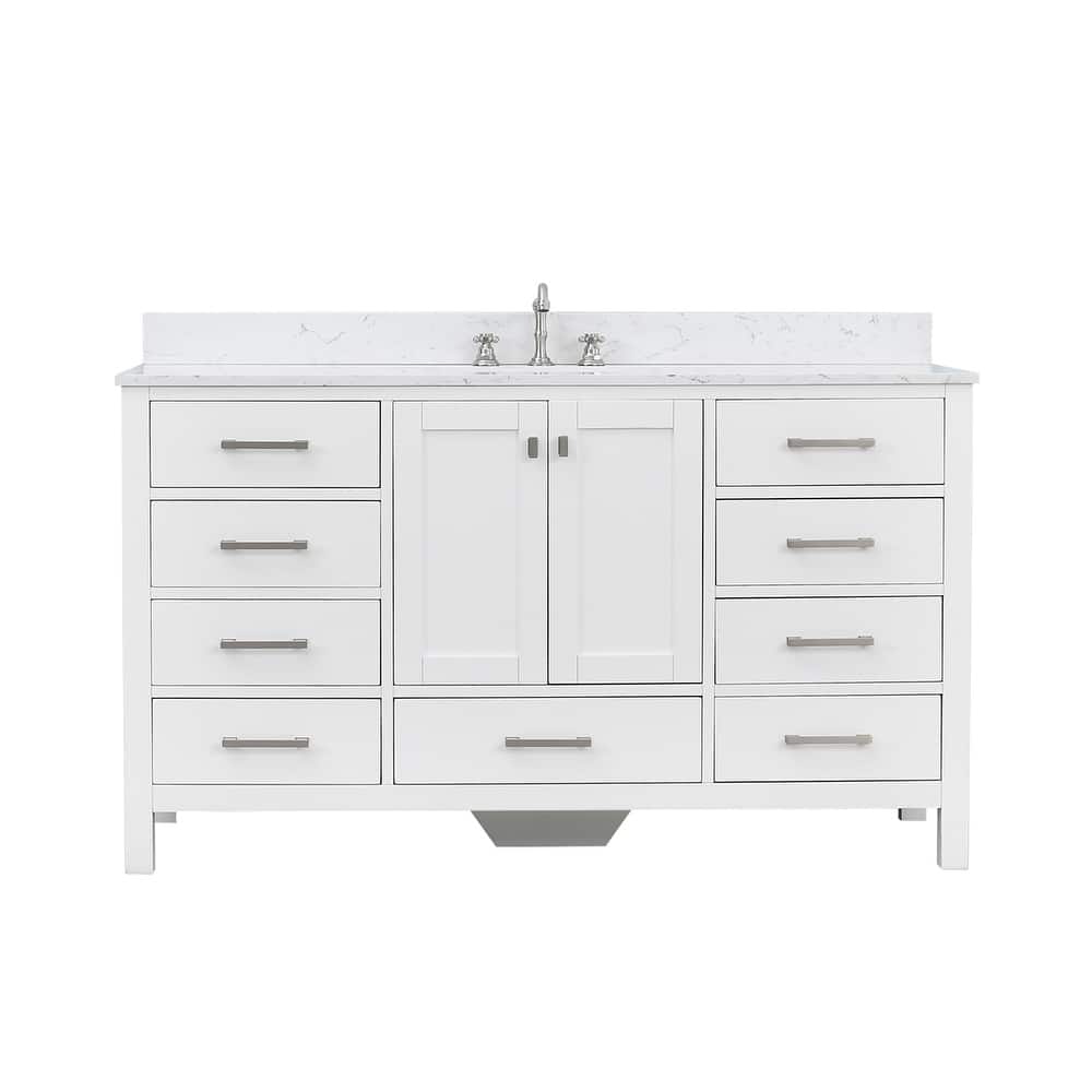 PROOX 60 in. W x 22in.D Freestanding Bath Vanity Engineered Top Single Rectangular Sink